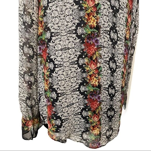SANCTUARY Needlepoint Floral Tapestry Blouse Sz M - Picture 12 of 15